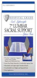 LUMBAR SUPPORT SACRAL COOL-LIGHTWEIGHT 7IN - Size: MD 33 – 36″ Image