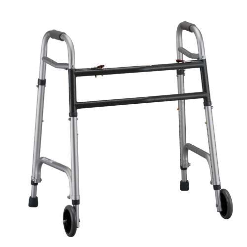 Heavy Duty Folding Walker 5 inch Wheels Image