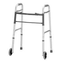 Image of Front Wheel Folding Walker Adult - Color: Silver